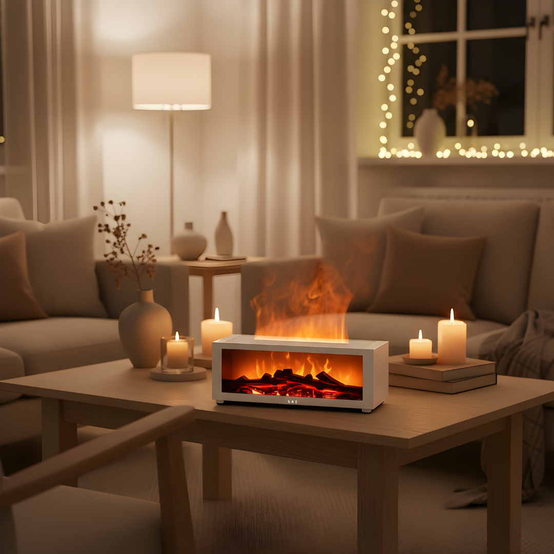 Kuschelfeuer Kamin - Diffuser & LED Lampe + Gratis E-Book