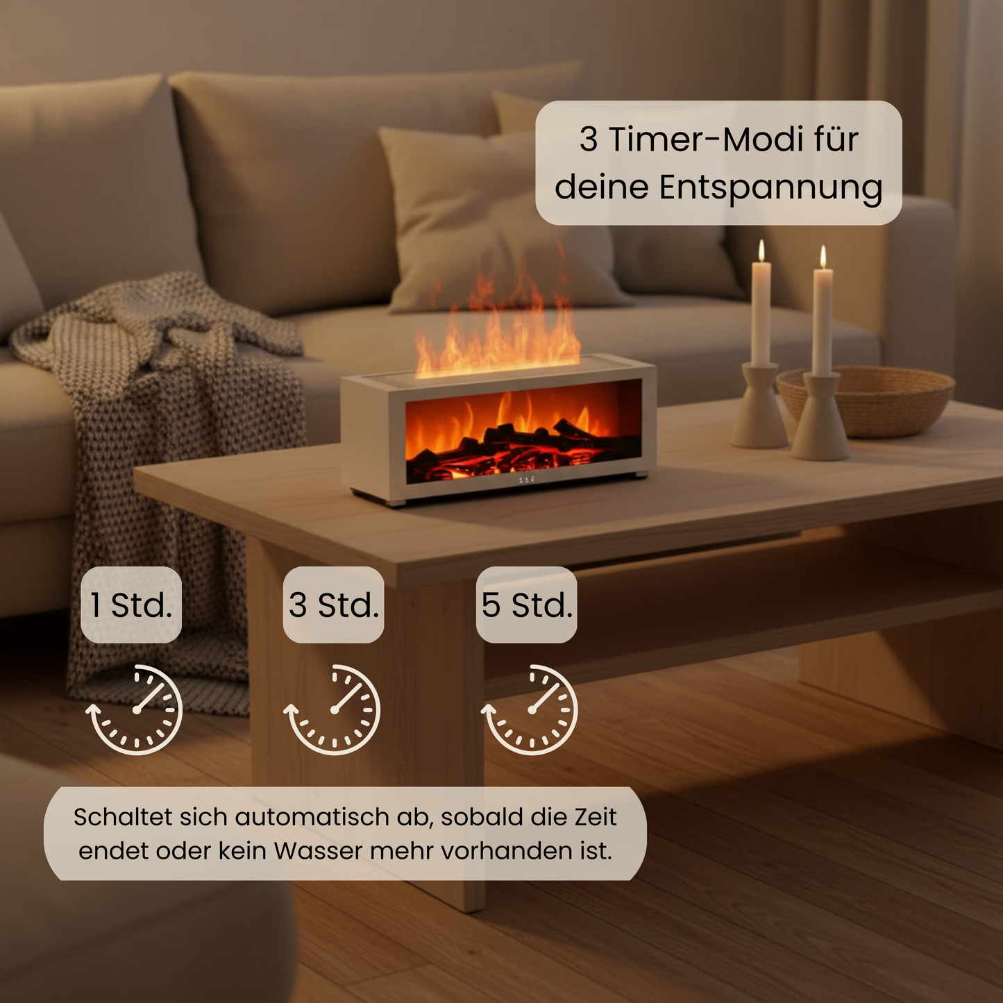 Kuschelfeuer Kamin - Diffuser & LED Lampe + Gratis E-Book